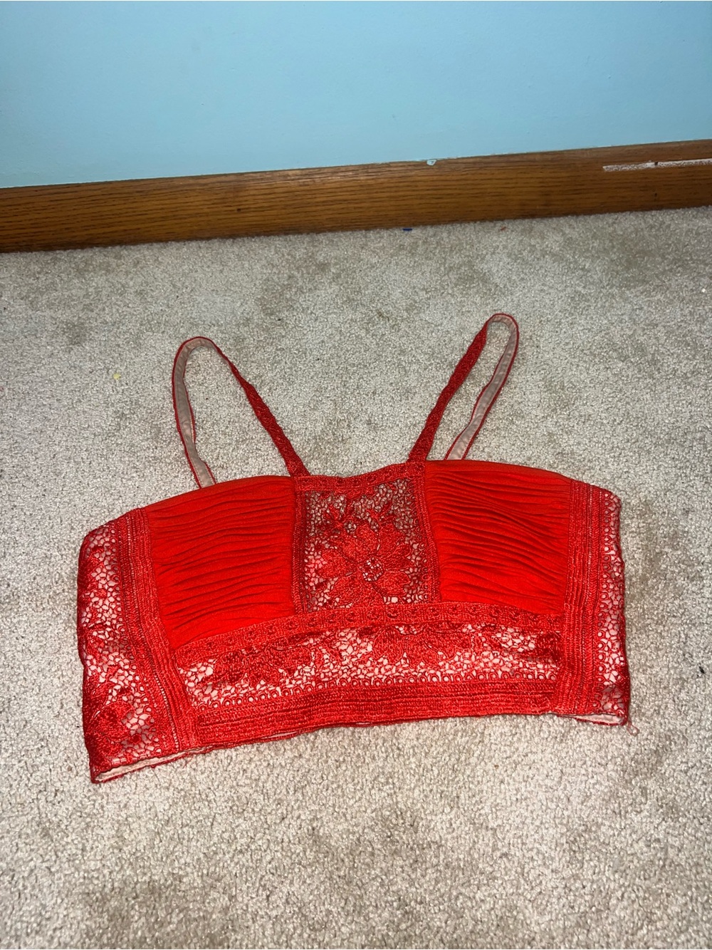 Free People Red Crochet Lace Bralette